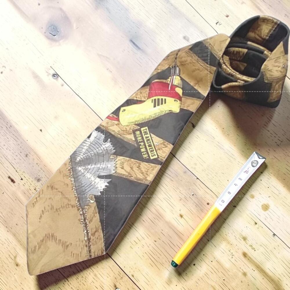 Vintage Home Improvement Tie More Power Toolman Tim Saw Drill Novelty Neck Tie